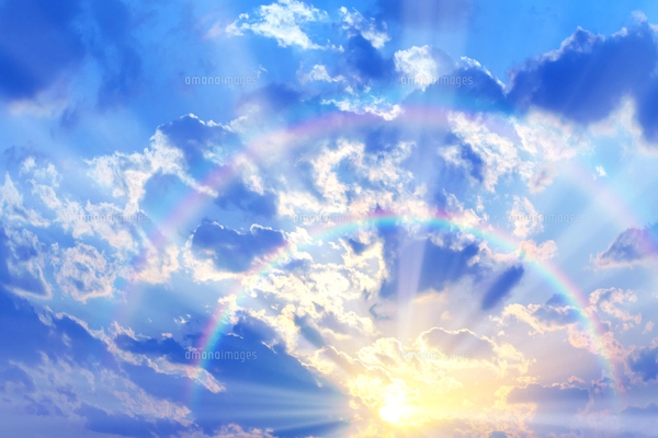 青空と太陽に虹のイラスト素材 [FYI07949888] | ストックフォトの