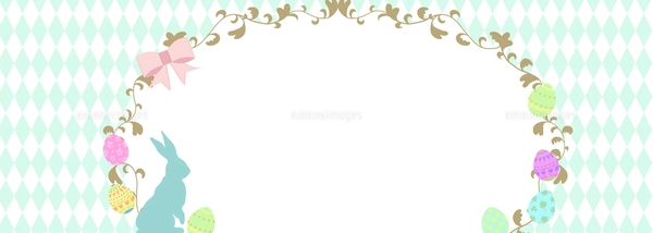 イースター用のかわいいフレーム背景 ピンクダイヤ柄のイラスト素材