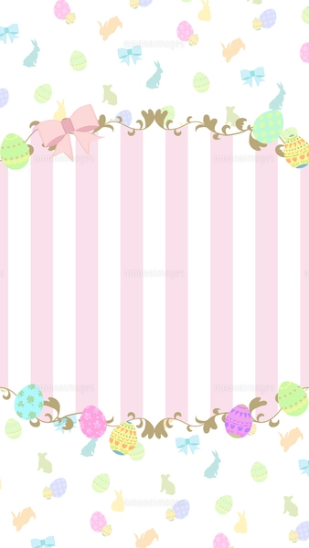 イースター用のかわいいフレーム背景 ピンクダイヤ柄のイラスト素材
