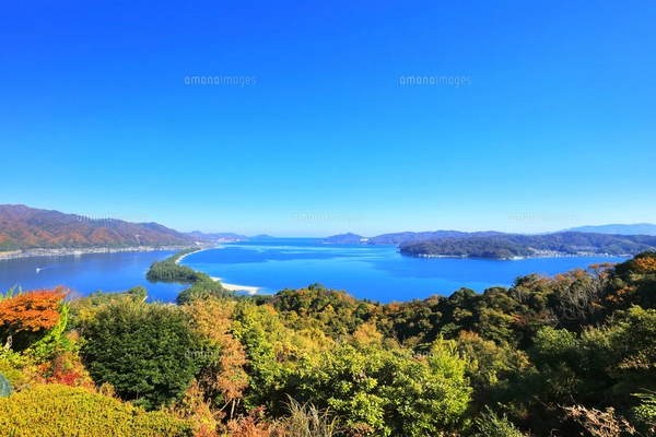 大内峠一字観公園からの天橋立の夜明けの写真素材 [FYI04952594