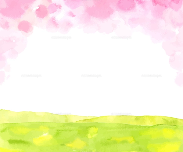 ピンクの水彩テクスチャによる和紙の背景フレームのイラスト素材