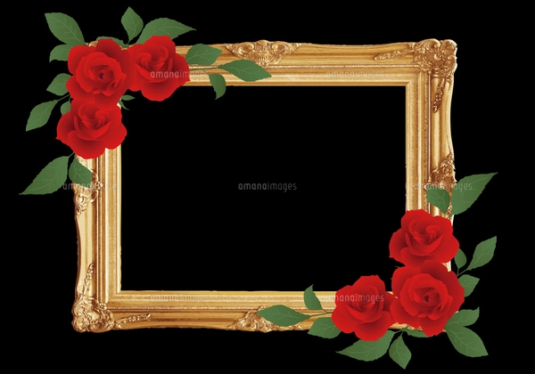 バラの木製フレーム（ピンク系）のイラスト素材 [FYI08225061