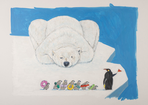白クマとペンギンの行進のイラスト素材 [FYI08233054] | ストック