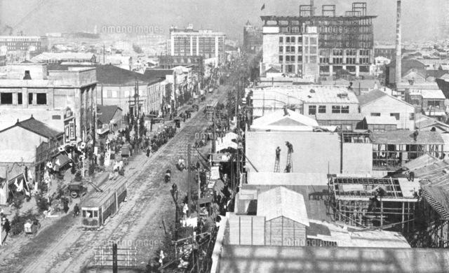古写真 1923年 東京 関東大震災直後の銀座通り（中央通り） 銀座四丁目