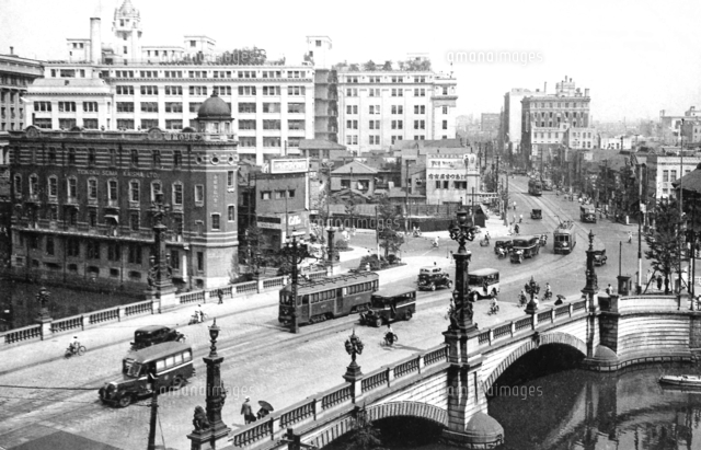 古写真 1933-1945年 東京 日本橋のパノラマの写真素材 [FYI08251377