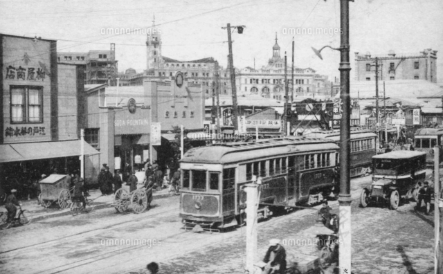 古写真 1923-1933年 東京 日本橋通りの街並み（日本橋二丁目付近）の