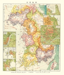 古地図 1920年の朝鮮半島（日本統治時代）のイラスト素材 [FYI08313675