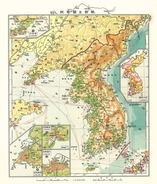 古地図 1920年の朝鮮半島（日本統治時代）のイラスト素材 [FYI08313675