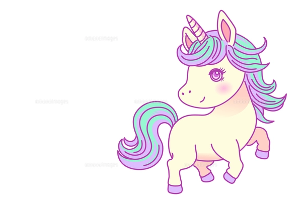 かわいいユニコーンと星のカラーイラストのイラスト素材 [FYI08328040
