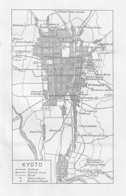 古地図 1926年の京都市のイラスト素材 [FYI08382699] | ストックフォト